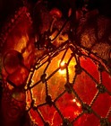 Tiki Bar Glass Float Light Lamp 12    Real Drilled Vintage Japanese Fishing Ball 