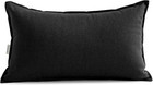 Cotton Linen Decorative 12 x20  Lumbar Throw Pillow Case Cushion Cover Black