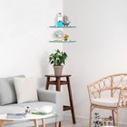 2 Pack Glass Corner Shower Shelves 2 Tier Caddy Shelf Wall Mounted For Inside