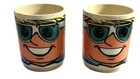 1970s Vintage Blonde Boy 4  Plastic Deka Kid Cup Mug Elizabeth Nj Usa Set Of 2