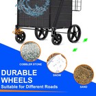 Folding Shopping Cart Utility Trolley Grocery Cart With Removable Basket Black