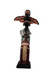 Vintage  Hand-carved Wooden Tribal Winged Totem Pole Eagle Whale Bear