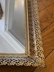 Vintage Hollywood Regency Gold Filigree Footed Vanity Mirror Tray 18x12 Perfume
