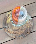 Vintage Airport Runway Light Amber  clear Glass Globe Pilot Airplane Collectible