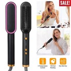 Home Use Professional Electric Flat Iron Curly 2 In 1 Hair Straightener Brush