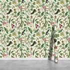 2 Rolls 17 3 x118  Green Leaves And Birds Vinyl Wallpaper Peel And Stick Sticker