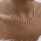Women s Round Certified Gh si Natural Diamond Station Necklace 14k White Gold