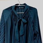 Zara Pleated Bow Tie Long Sleeve Dress