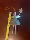Gisela Graham Fairy Christmas Ornament With Star - Green   Gold
