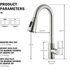 Commercial Brushed Nickel Kitchen Faucet Pull Down Sprayer Single Hole Mixer Tap