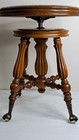Antique H  Holtzman   Sons Adjustable Swivel Piano Stool With Glass Ball   Claw