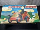 Old Fashioned Tin Litho Grandpa   s Car Battery Operated Japan Vintage Toy