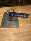 Vintage Funeral Home Flag W  Magnetic Base-funerary Car Procession