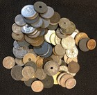 Belgium Coin Collection Jar Lot One 1 Pound  100  Coins Assorted Types   Dates