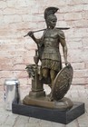 Odysseus Greek Spartan Roman Warrior Handmade Bronze On Marble Base Sculpture