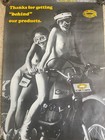 Vintage Gold Belt Motorcycle Poster With Girls  Garage Art