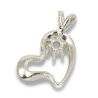 Round Semi-textured Heart Shape Pre-notched Pendant Mounting