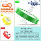 Pes ptfe ny gf Membrane Hplc Syringe Filters 0 7  m 0 22  m 0 45  m  13mm 25mm 33mm