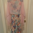 Tahari Elegant Mother Of The Bride Gown Sz 8 Long Floral Tiered Dress With Wrap