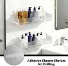 4 Pack Acrylic Shower Caddy Adhesive  Clear Shower Shelves No Drilling With Soap