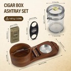 Semkont Cigar Humidor Set  Wood Tray  Acrylic Jar  Ashtray  Cutter  Lighter  Hyg