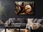 Zulu Warrior Canvas Print  African Art Painting Style  High Quality Wall Decor