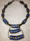 Rare Atq Venetian Millefiori  African Trade Beads Decorated Center Stripe Glass