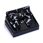  Fashion Floral Adjustable Pre-tied Big Bow Tie And Pocket Square Cufflink Set 