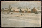 August Kaul D  sseldorf School Of Painting Village View Winter Sign Oil Canvas 20th Century