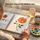 Flower Watercolor Workbook For Adults Beginner 300gsm Cold Press Cotton Paper