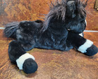Toys R Us Animal Alley - Plush  Animal Black Horse - 20  Tall - Super Cute