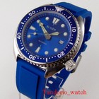 Nh35a Blue Automatic Men Watches Sapphire Glass Date Luminous Rubber Band