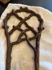 Antique Victorian Cast Iron Garden Stake Beautifully Aged Heavy Rusty Ornate