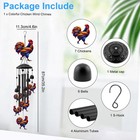 Large Rooster Wind Chimes Outdoor Garden Decor Colorful Aluminum Tubes Hanging