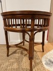 Vintage Ethan Allen Round Cane Top End Table Rattan Style Accent Table 26x26x25