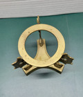 Vtg  Solid Brass Ornate Footed Pedestal Display Stand  See Disp  For Dimensions