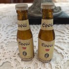 Vintage Coors Beer Bottle Glass Salt   Pepper Shaker Set  3 7 8    Tall 