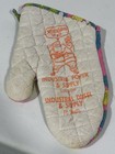 Vintage 60s Advertising Oven Mitt Flower Power Santa Clause Christmas Vibrant