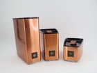 Copper Metal Kitchen Canister Set Mcm Vintage Set Of 3