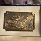 Gold silver diamond American Eagle Belt Buckle W  Certificate Of Authenticity