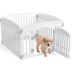 Plastic Dog Playpen W  Safe Lockable Door  Non-slip Bottom For Small medium Pets