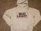 Bud Light Vtg 80s Bassett Walker Hoodie Tri Blend Hood Sweat Shirt T Jersey Beer