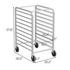 10-tier Bakery Rack Commercial Stainless Steel Sheet Pan Rack With Brake Wheels