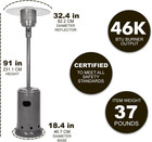 46 000 Btu Portable Outdoor Propane Patio Heater With Wheels  Commercial   Resid
