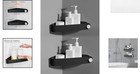 2-pack Corner Shower Caddy Shelves - Stylish Black Adhesive Bathroom Storage