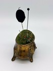 Antique Art Nouveau Deco Metal Jewelry Casket Pin Cushion Decor