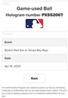 Red Sox At Tampa Rays Steinbrenner Field Yankees Game Used Baseball