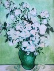 Van Gogh Canvas    roses    1890 Repro Hand Embellished Framed Wall Art 21   x25   