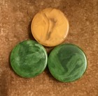 Bakelite Backgammon Checkers Marbled Green 2 Butterscotch 1 Swirl Replacement