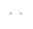 14k Solid Yellow white Gold Round Cz Stud Earrings Basket Setting 2-10mm